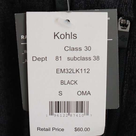 Eddie Bauer Radiator Fleece 1/4 Zip Sweater Black Heather Sz S NWT - Picture 8 of 8